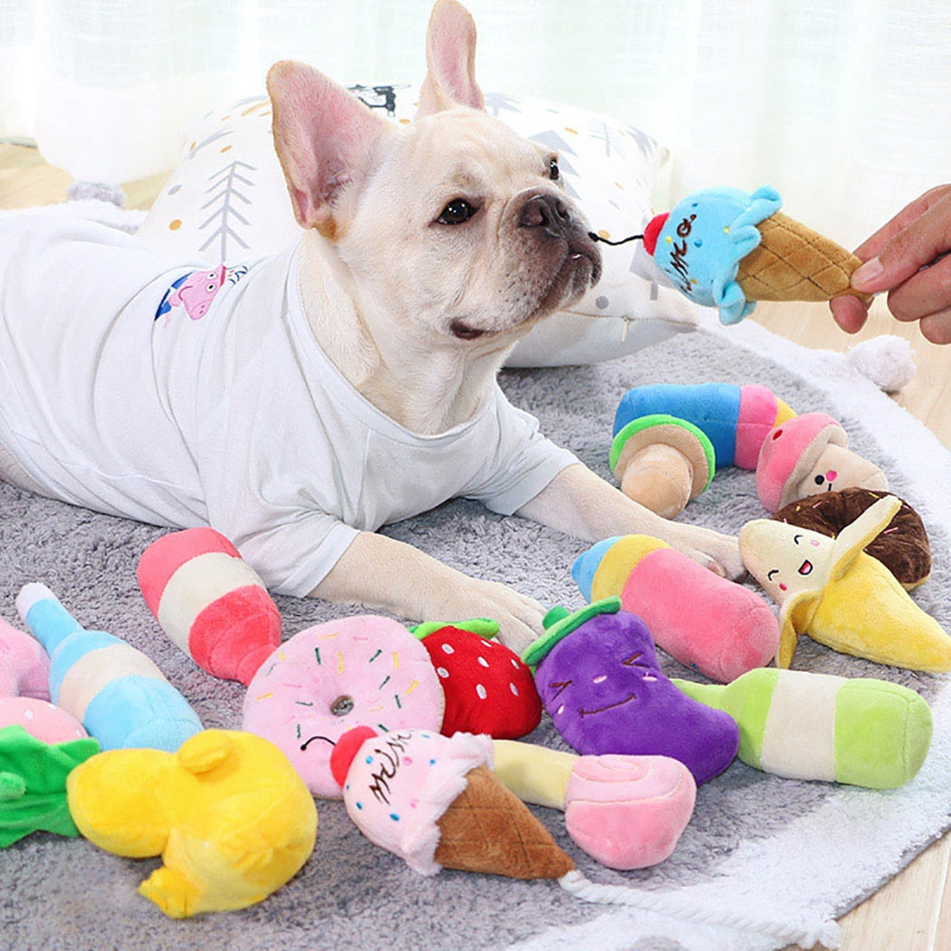 Dog Plush Vocal Toys Fruits Cartoons Pets Cats Toys Pet Supplies - Minihomy