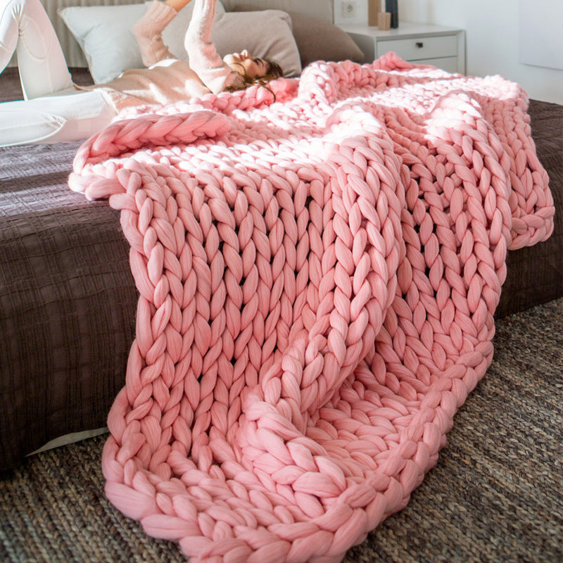 Nordic Thick Wool Hand-woven Blanket - Minihomy