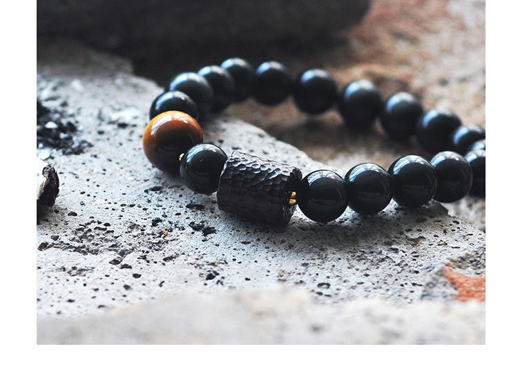 Obsidian bracelet for men - Minihomy