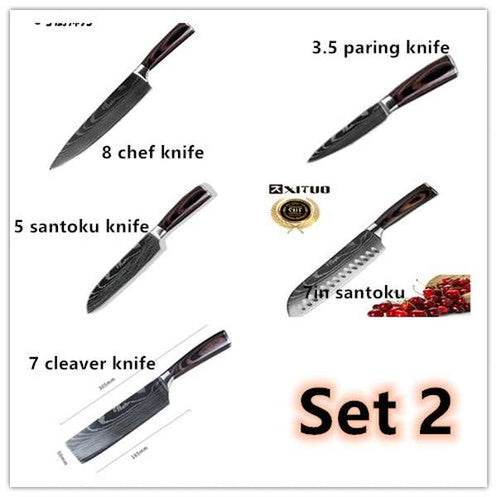 Carpenter's Special Knife Set: 6 & 8 Piece Chef Knives for Cooking - Minihomy