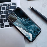 Glass Back Acrylic Back Tpu Soft Side Anti-Slip Pattern Phone Case