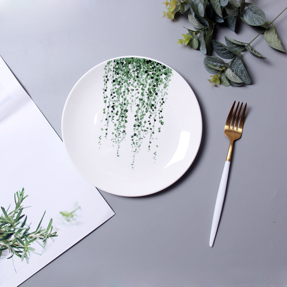 Nordic style green leaf plate - Minihomy