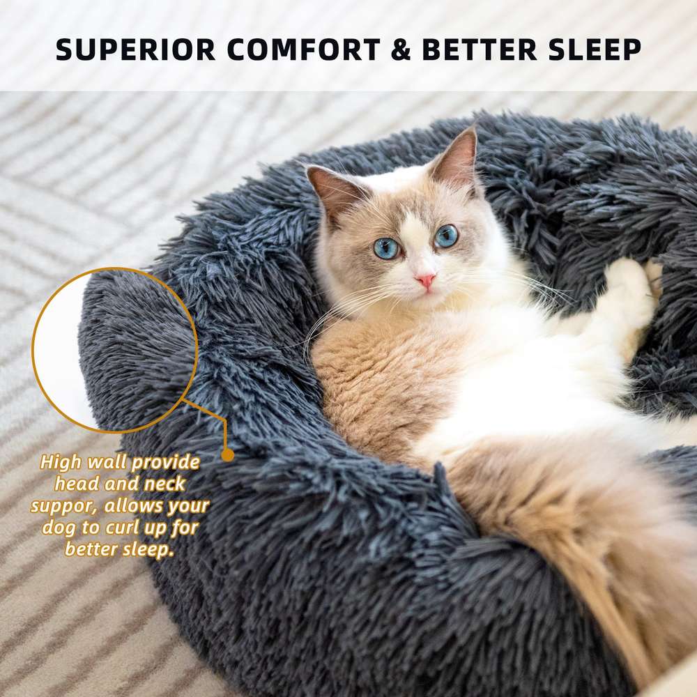 Dog Beds For Small Dogs Round Plush Cat Litter Kennel Pet Nest Mat Puppy Beds - Minihomy