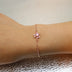 Pink diamond footprint bracelet temperament sweet hand jewelry