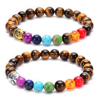 Natural Lava Stone Tiger Eye Beads Bracelet - Minihomy