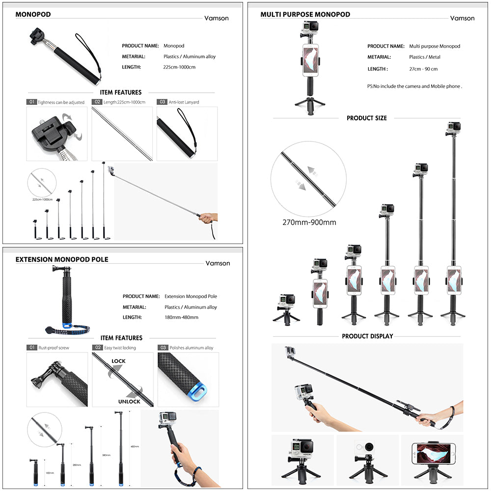 Action camera accessories - Minihomy