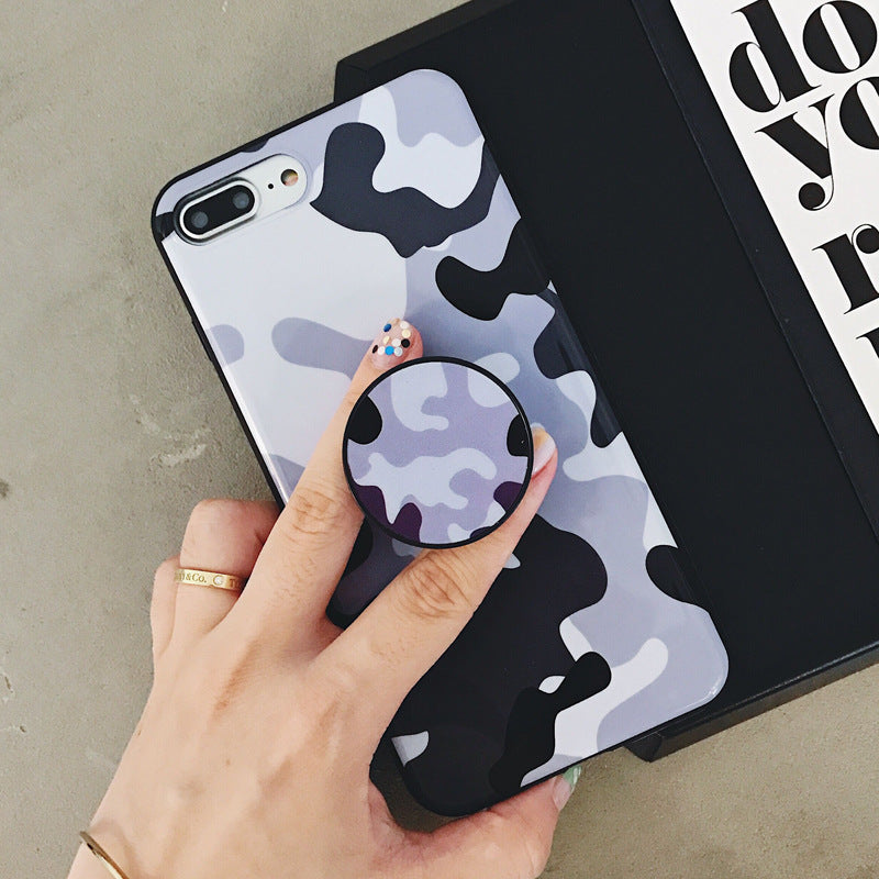 Fashion Summer Camouflage Color Matching Geometric Bracket Bright Surface Tpu For IphoneXR Mobile Phone Shell - Minihomy