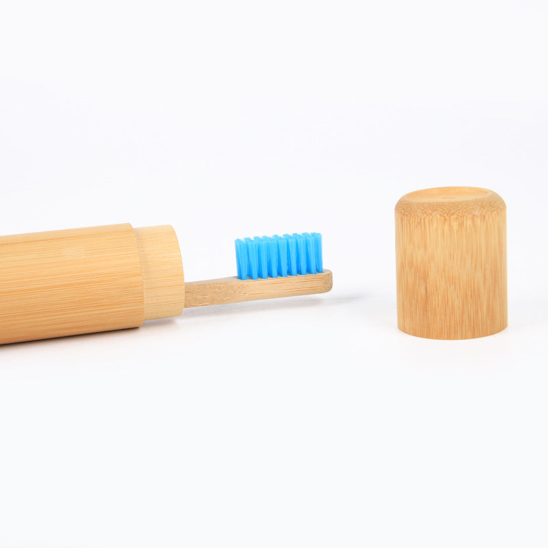 Bamboo Toothbrush Novelty Wooden Teeth Brush soft-bristle Bamboo Fibre Wooden Handle Bamboo Tube Charcoal Set - Minihomy