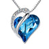 925 Sliver Heart Shaped Geometric Necklace Jewelry Women's - Minihomy