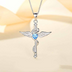 Angel Wings Cross Pendant In Sterling Silver