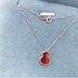 18k Gold Necklace Women's Classic Summer Adjustable Carnelian Clavicle Chain - Minihomy