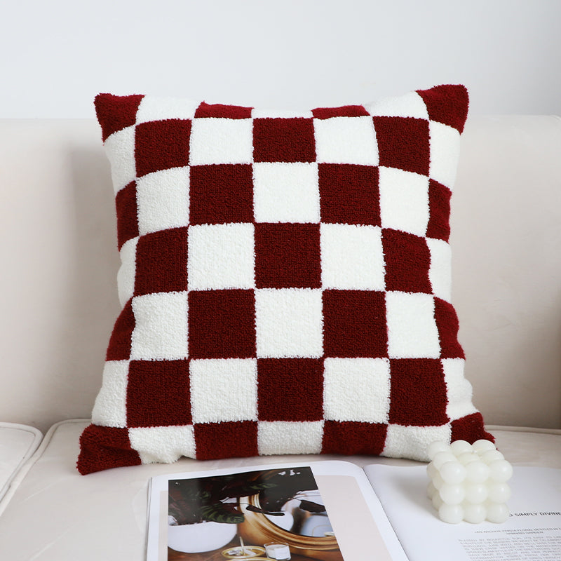 Black And White Simple Checkerboard Pillow Living Room Sofa - Minihomy