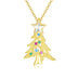 Christmas Gold Plated Tree Necklace with Crystal Jewelry Gift for Women and Girls