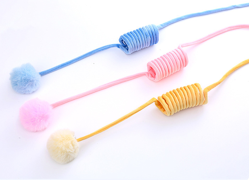 Cat Toy Self-Hi Sucker Spring Rabbit Hair Ball Interactive Play Pet Supplies Interactive Toys - Minihomy