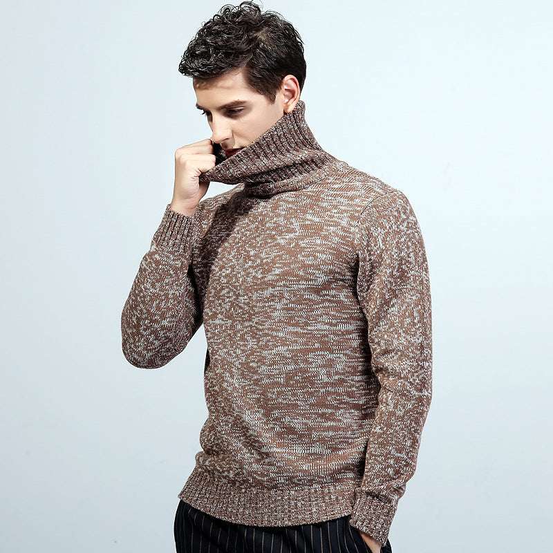 Autumn And Winter Knit Sweater Men's Turtleneck Sweater Men - Minihomy