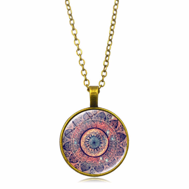 Yoga Mandala Flower Time Gemstone Necklace