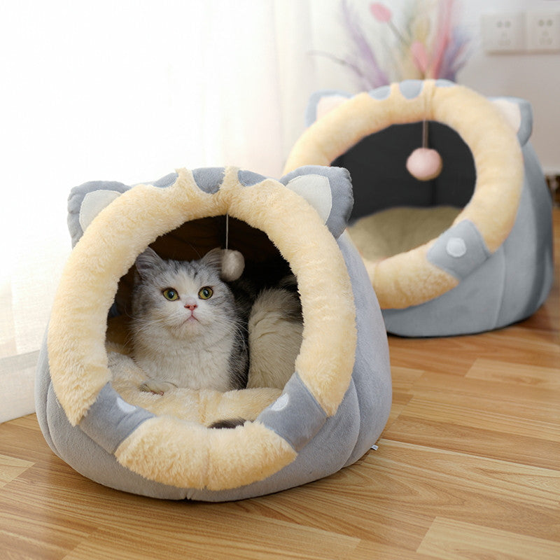 Cat House Villa Enclosed Cat Supplies Bed - Minihomy