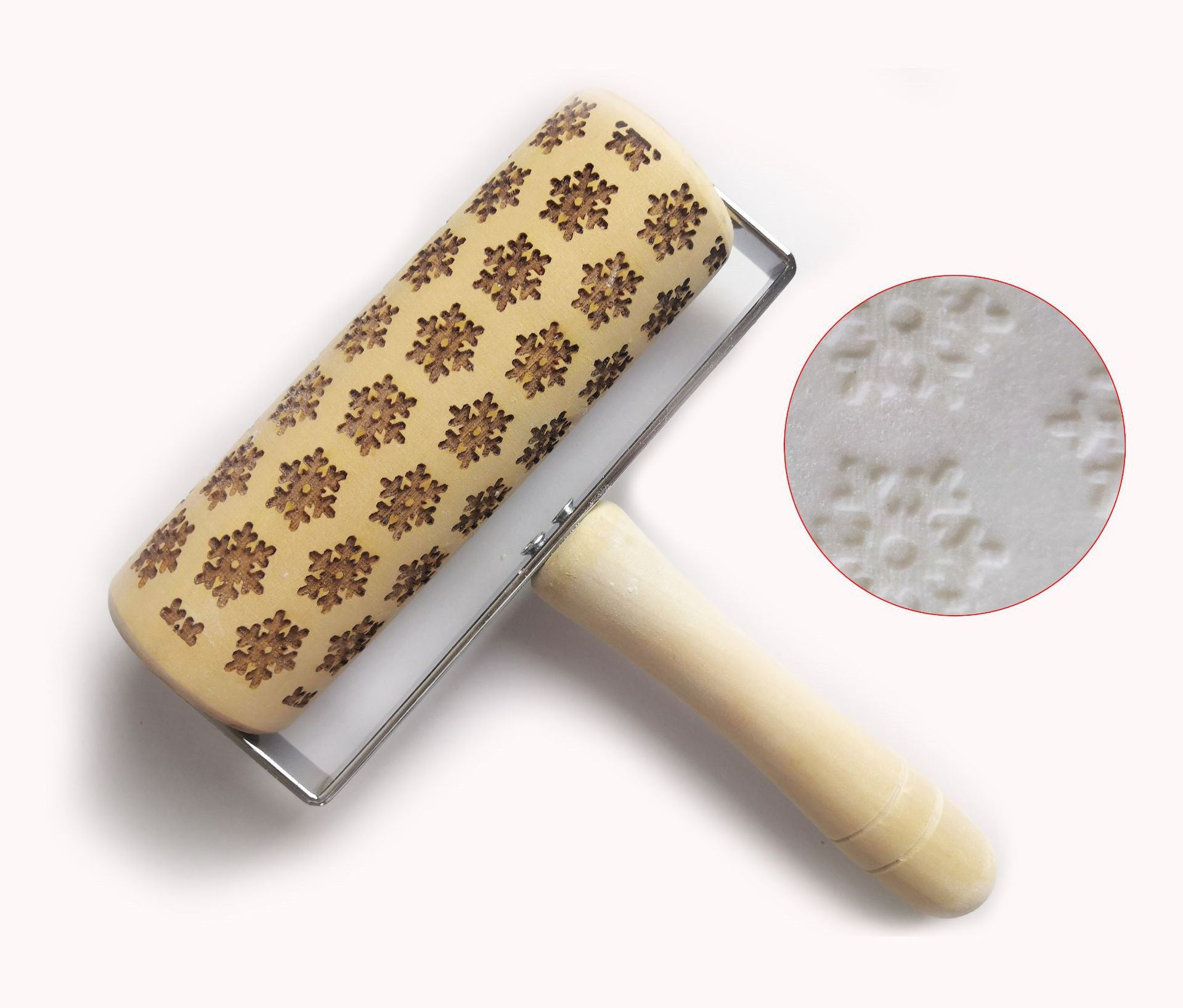 Push-Style Christmas Embossing Rolling Pin Printed Cookie Dough Stick Fondant Tool Baking Noodle Cake Dough Engraved Roller Q40 - Minihomy