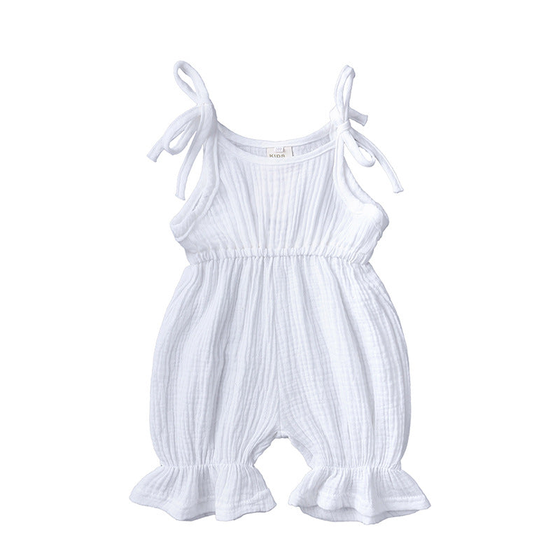 Newborn Toddler Baby Girls Sleeveless Solid Romper Jumpsuit Outfit