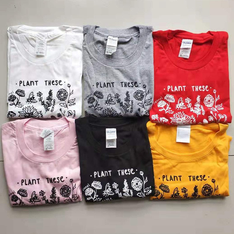 Plant These Harajuku Tshirt Women Causal Save The Bees T-shirt - Minihomy