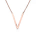 Fabulous Rose Gold Plated Stainless Steel Initial Letter Pendant Necklace - Minihomy