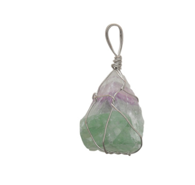 Natural stone pendant irregular crystal rough necklace - Minihomy