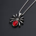 Mens Punk Vintage Retro Black Widow Spider Pendant Necklace Gothic Red Large Crystal Male Biker Goth Jewelry Necklace Men - Minihomy