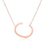 Fabulous Rose Gold Plated Stainless Steel Initial Letter Pendant Necklace - Minihomy