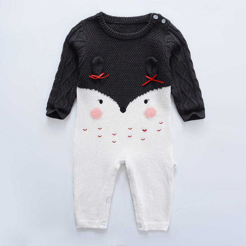 Autumn and winter baby knitted sweater jumpsuit