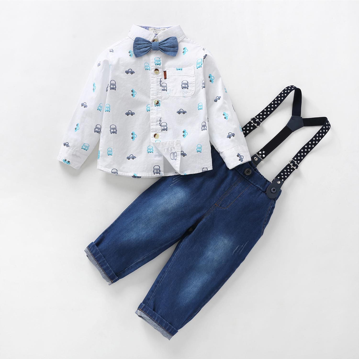 Three-piece suit of gentleman dress suspenders for kids