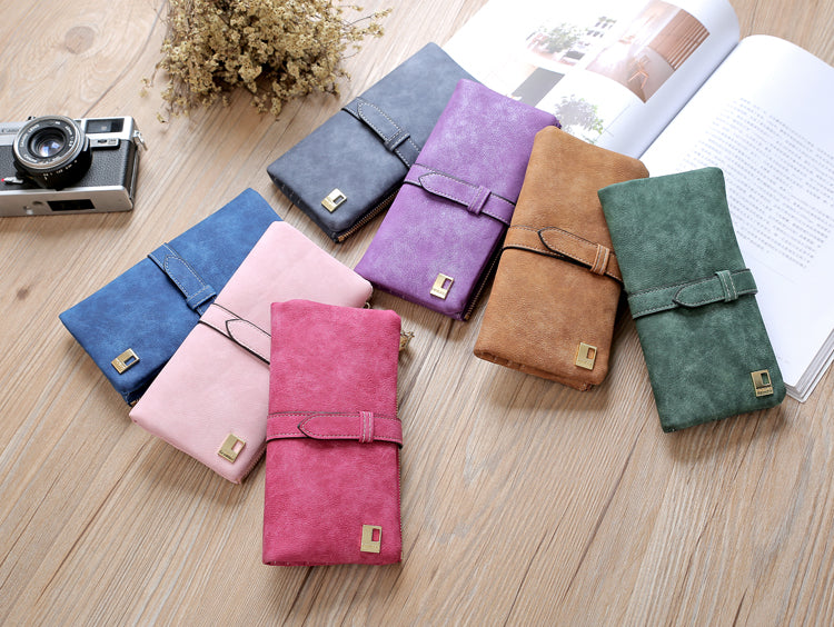 Leather Zipper Long Women Wallet - Minihomy