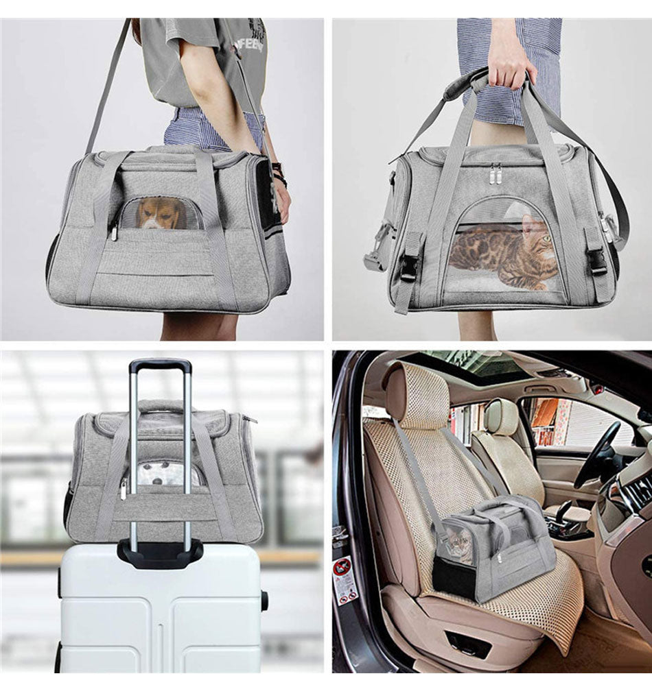 Bags Portable Pet Cat Dog Backpack Breathable Cat Carrier Bag Airline Approved Transport Carrying For pets - Minihomy