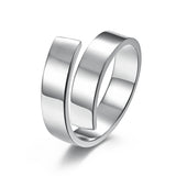 Simple Harajuku Lightning Tide Eclipse Ring Hollow Titanium Steel