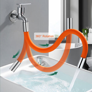 Bathroom 360 Rotation Adjust Free Bending Faucet Splash-proof Universal Extension Tube