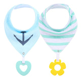 Baby Teether Triangle Baby Bandana Drool Bibs and Teeth Toys