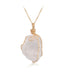 Natural stone pendant irregular crystal rough necklace - Minihomy