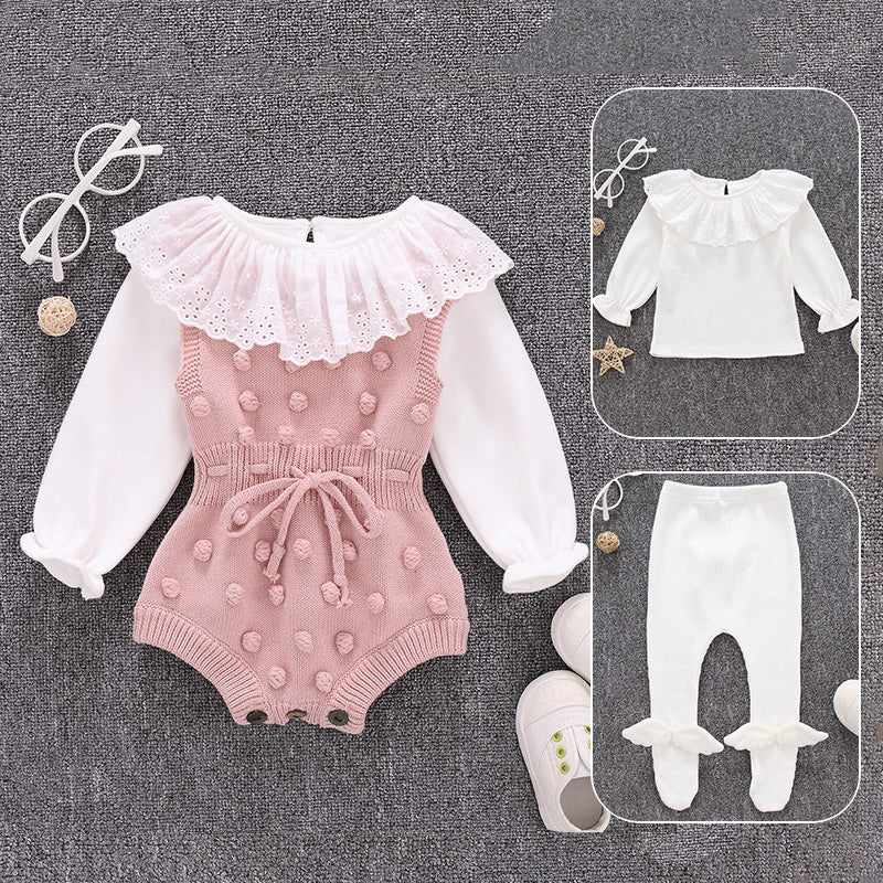 Newborn Knitted Clothes Spring Autumn Toddler Baby Girl Rompers