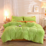 Duvet Cover Queen King Winter Warm Bed Quilt Cover Pillowcase Fluffy Plush Shaggy Bedclothes Bedding Set