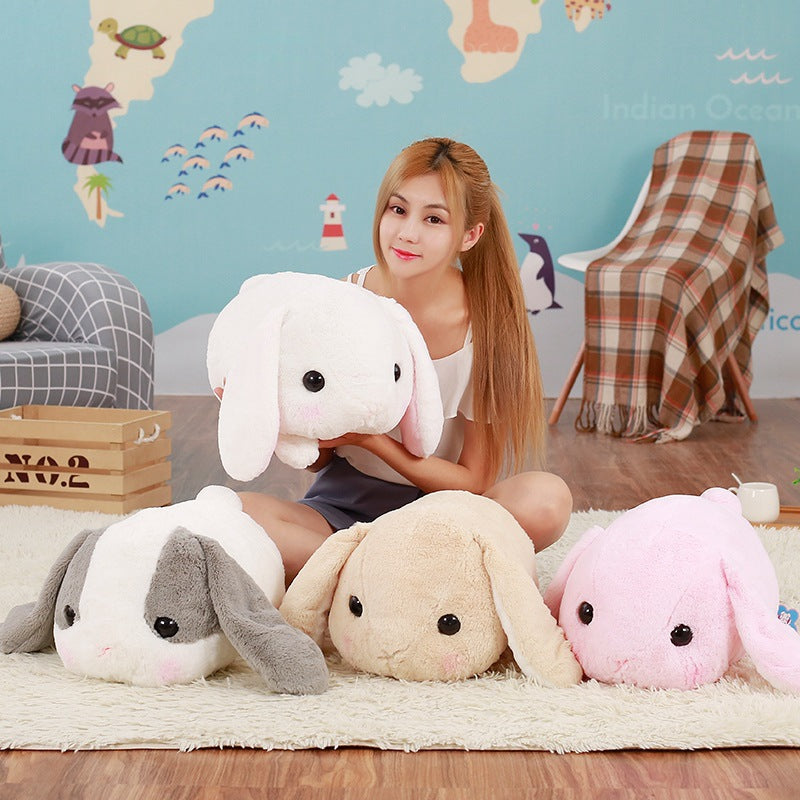 Lop rabbit pillow cartoon plush head rabbit