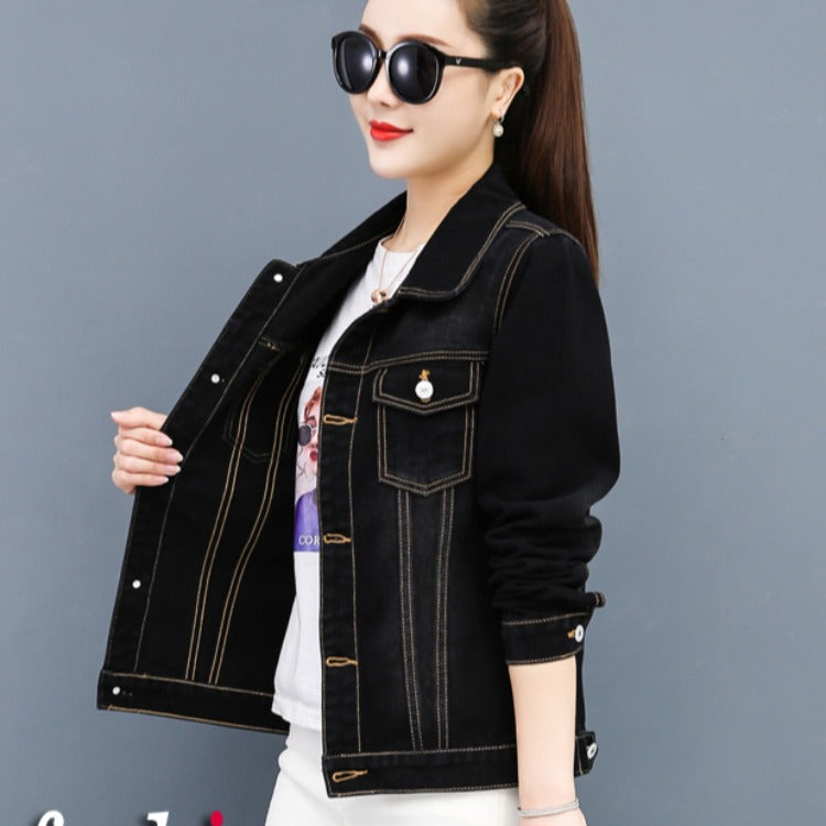 Denim Jacket Women Jeans Jackets Blue Black New Autumn Wear