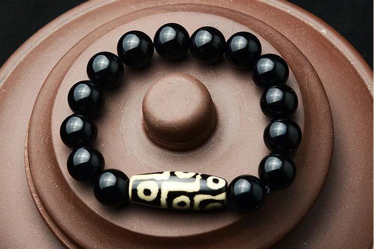 Natural black agate bracelet men and women gift jewelry - Minihomy