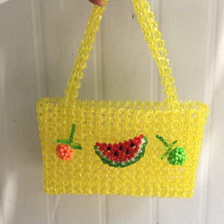 The Bag Acrylic Pearl Woven Beaded Fruit Bag