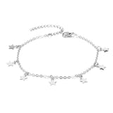 Retro beach ball chain heart-shaped Double-layered anklet