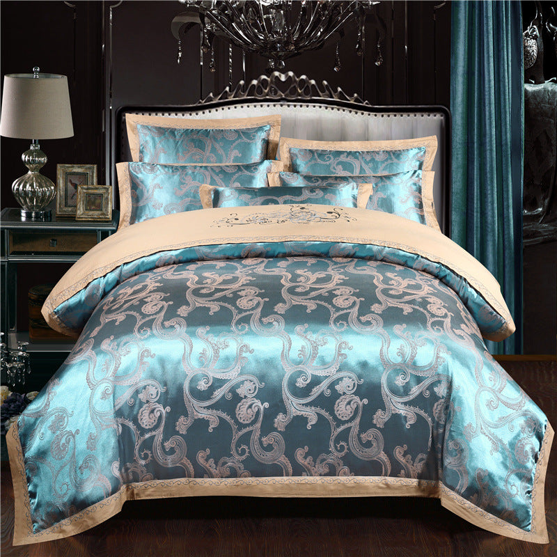 European Style Jacquard Cotton Embroidery Quilt Cover