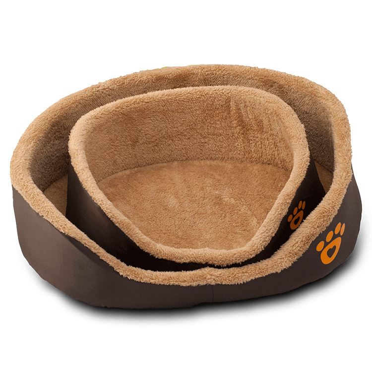 Soft Warm Wool Dog Bed Round Shape Pet Sofa