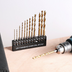 Fitt Externally Cooled High-Speed Steel Twist Drill 13 Sets, Hard Hexagonal Shank Titanium-Plated Wear-Resistant Drill Set