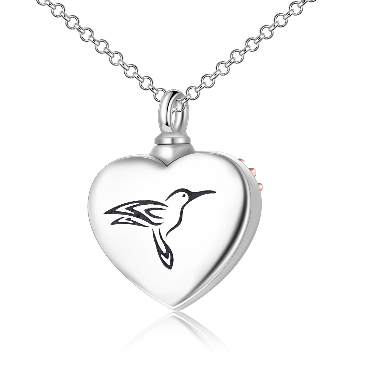 Hummingbirds Urn Necklace for Ashes Sterling Silver Sunflower Memorial Necklace Cremation Jewellery