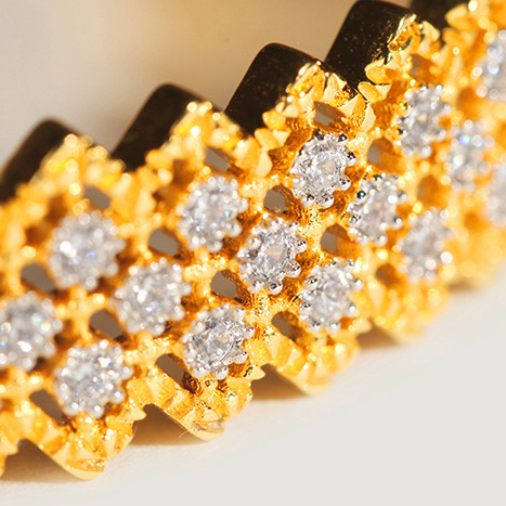 Craft Vintage Bracelet S925 Silver Gold-plated Zirconium Diamonds