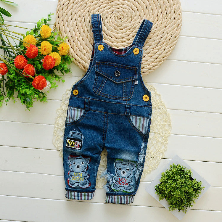 Kids Strap Jeans For Boys And Girls - Minihomy