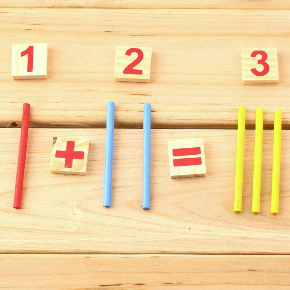 Math Manipulatives Wooden Counting Sticks Intelligence Montessori Math Wooden Color Calculation Education Enlightenment Toy - Minihomy